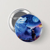 暗い夜に狼の群れが 缶バッジ (正面&裏面)