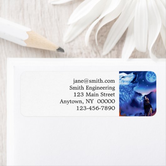 暗い夜に狼の群れ ラベル (インサイチュ)