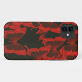 暗い夜の背景にある赤い蝶 Case-Mate iPhoneケース (裏面(横))