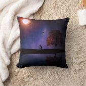 暗い夜ファンタジーの枕 クッション (ブランケット)