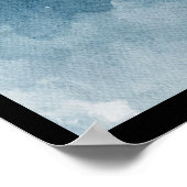 暗い夜空の水色の魔女 ポスター (角)