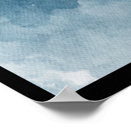 暗い夜空の水色の魔女 ポスター (角)