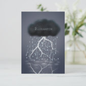 暗い夢の風景に浮かぶ嵐の雨パーソナライズされた雲 サンキューカード (スタンド正面)