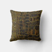 暗い大理石のフェイクな金ゴールドのスネークスキンの質 クッション (裏面)