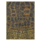 暗い大理石のフェイクな金ゴールドのスネークスキンの質 テーブルクロス (正面)