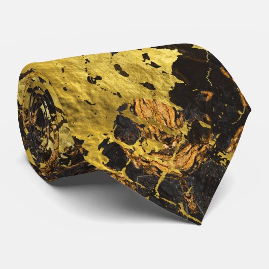 暗い大理石のフェイクな金ゴールドのスネークスキンの質 ネクタイ (ロール)