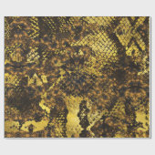 暗い大理石のフェイクな金ゴールドのスネークスキンの質 ラッピングペーパー (フラット)