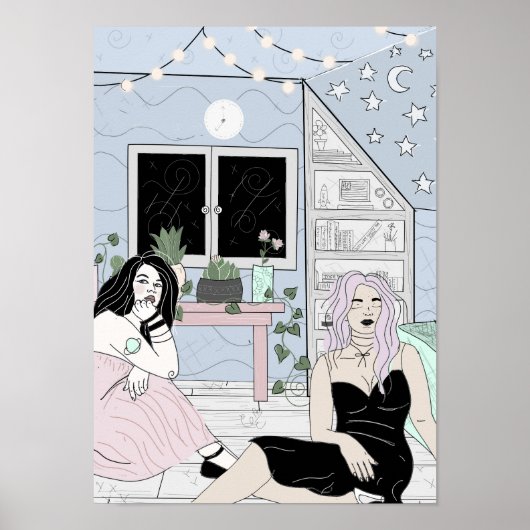 暗い天井の星のポスターで輝く ポスター (正面)