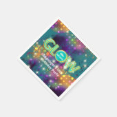 暗い子供のネオンパーティーおもしろいで輝く スタンダードカクテルナプキン (角)