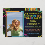 暗い子供の誕生日の招待状の白熱 招待状 (正面/裏面)