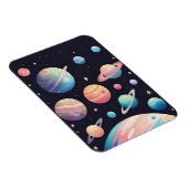 暗い宇宙のパステルカラー惑星 マグネット (右側)