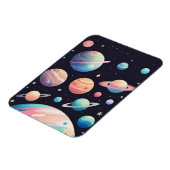 暗い宇宙のパステルカラー惑星 マグネット (左側)