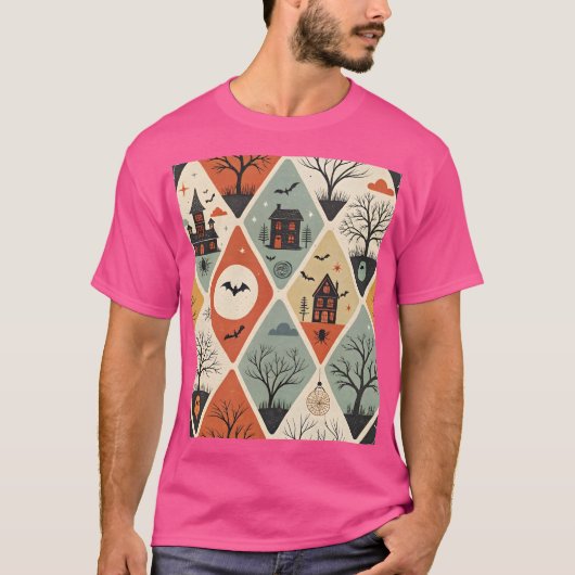 暗い幽霊の模様 Tシャツ (正面)