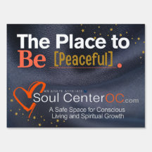 暗い庭のサイン – 平和になる場所