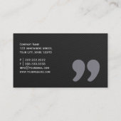 暗い引用文は抵当代理店の名刺を示します 名刺 (裏面)