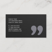 暗い引用文マーク脚本家の名刺 名刺 (裏面)