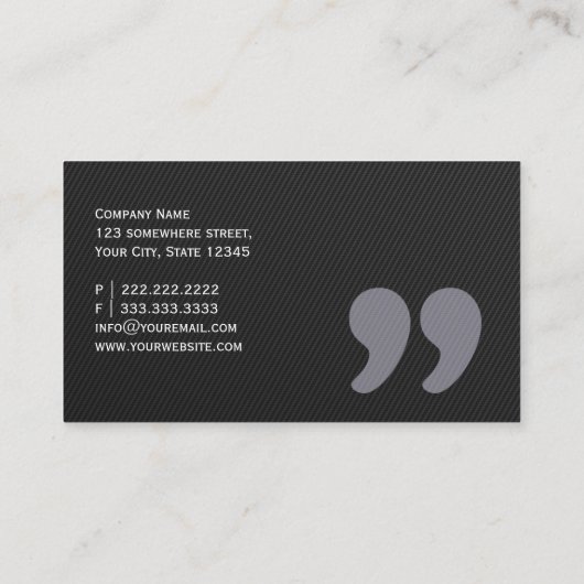 暗い引用文マーク脚本家の名刺 名刺 (裏面)