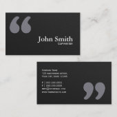 暗い引用符のコピーライターの名刺 名刺 (正面/裏面)