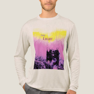 "暗い後"/"明かり"黒ピンク黄色 トライブレンドTシャツ