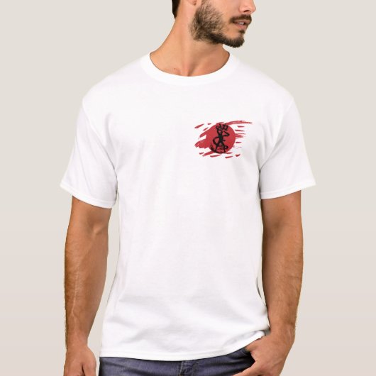 暗い忍者シャドーソードファンタジーシルエット Tシャツ (正面)