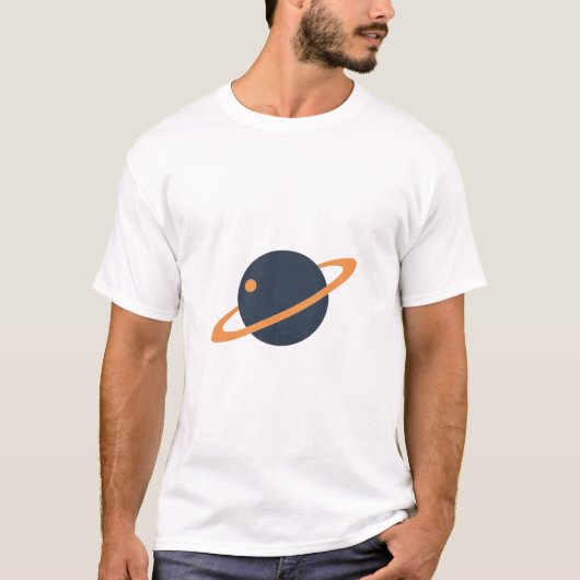 暗い惑星を周回するレトロ宇宙船 - Outer Spa Tシャツ (正面)