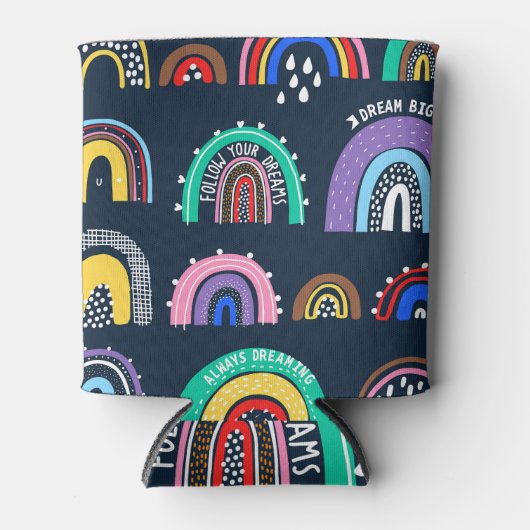 暗い手で虹を描いたスタイル。 缶クーラー (正面)