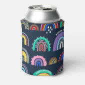 暗い手で虹を描いたスタイル。 缶クーラー (缶裏面)