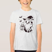 暗い抽象的な背景に渦巻くスリラーな雰囲気 トライブレンドＴシャツ (正面)