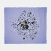 暗い抽象芸術お洒落固定破損ハート フリースブランケット (正面(横))