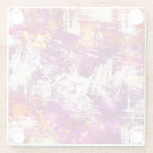 暗い抽象芸術のブロッツの背景 ガラスコースター (裏面)