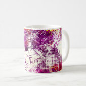 暗い抽象芸術のブロッツの背景 コーヒーマグカップ (正面右)