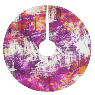 暗い抽象芸術のブロッツの背景 ブラッシュドポリエステルツリースカート