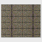 暗い抽象芸術アートの形コントラストネオン ラッピングペーパー (フラット)