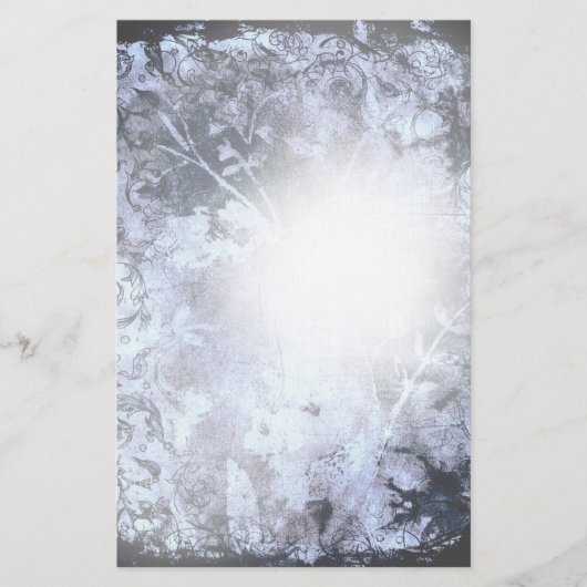 暗い抽象芸術グランジフローラ 便箋 (正面)