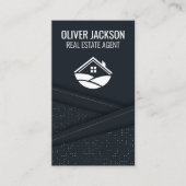 暗い抽象芸術パネルの背景 |ホームロゴ 名刺 (正面)