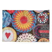 暗い放射：明るい円形パターン 枕カバー (裏面)