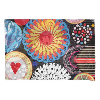 暗い放射：明るい円形パターン 枕カバー