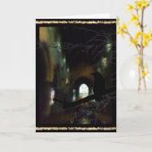 暗い教会およびワタリガラス カード (黄色い花)