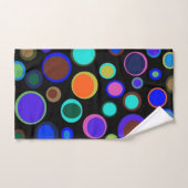 暗い散発的輪郭を描かれた虹の水玉模様 バスタオルセット (ハンドタオル)