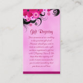 暗い明るい赤紫色ハイビスカスミニ結婚のギフトレジストリ エンクロージャーカード (正面)