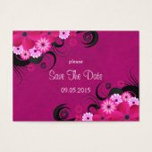 暗い明るい赤紫色フローラの結婚式がデートカードを救う (正面)