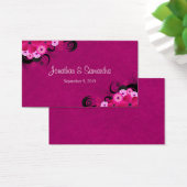 暗い明るい赤紫色フローラ大きな結婚式の引き出物ラベル (デスク)