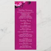 暗い明るい赤紫色フローラ結婚式 プログラムテンプレートカード プログラム (裏面)