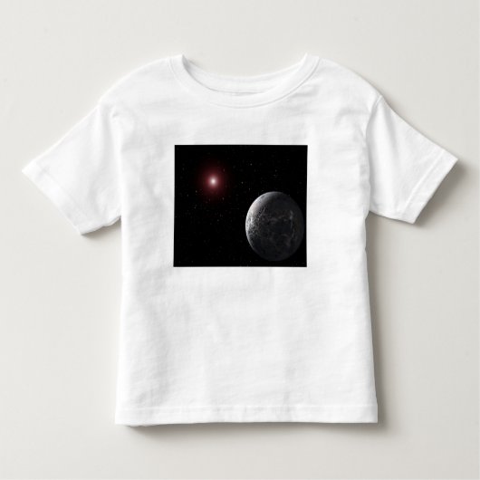 暗い星の周りを回る氷と岩の惑星 トドラーTシャツ (正面)