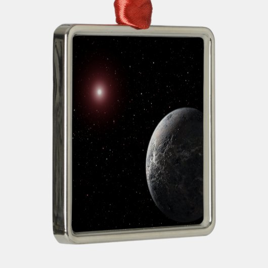 暗い星の周りを回る氷と岩の惑星 メタルオーナメント (右)