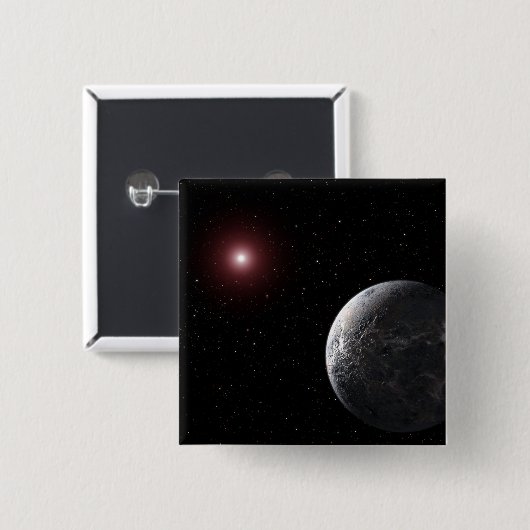 暗い星の周りを回る氷と岩の惑星 缶バッジ (正面&裏面)