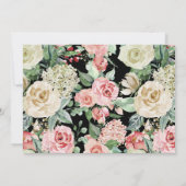 暗い春フローラ |植物学ブライダルシャワー 招待状 (裏面)