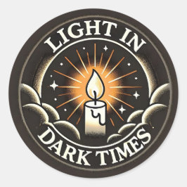 暗い時間に光 – 丸いステッカー ラウンドシール