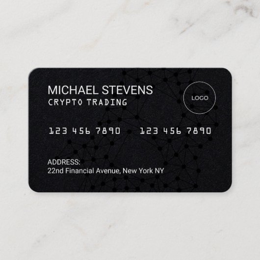 暗い暗号クレジットカード  名刺 (正面)