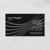 暗い曲線3d – 黒 名刺 (裏面)